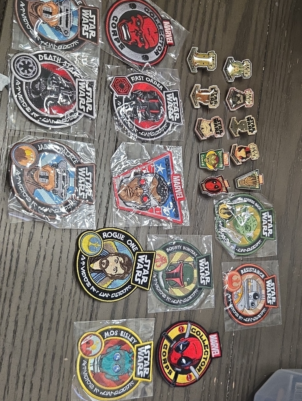 Funko Star Wars & Marvel Patch and Pin Set - Red, Black, Yellow, Blue, Green